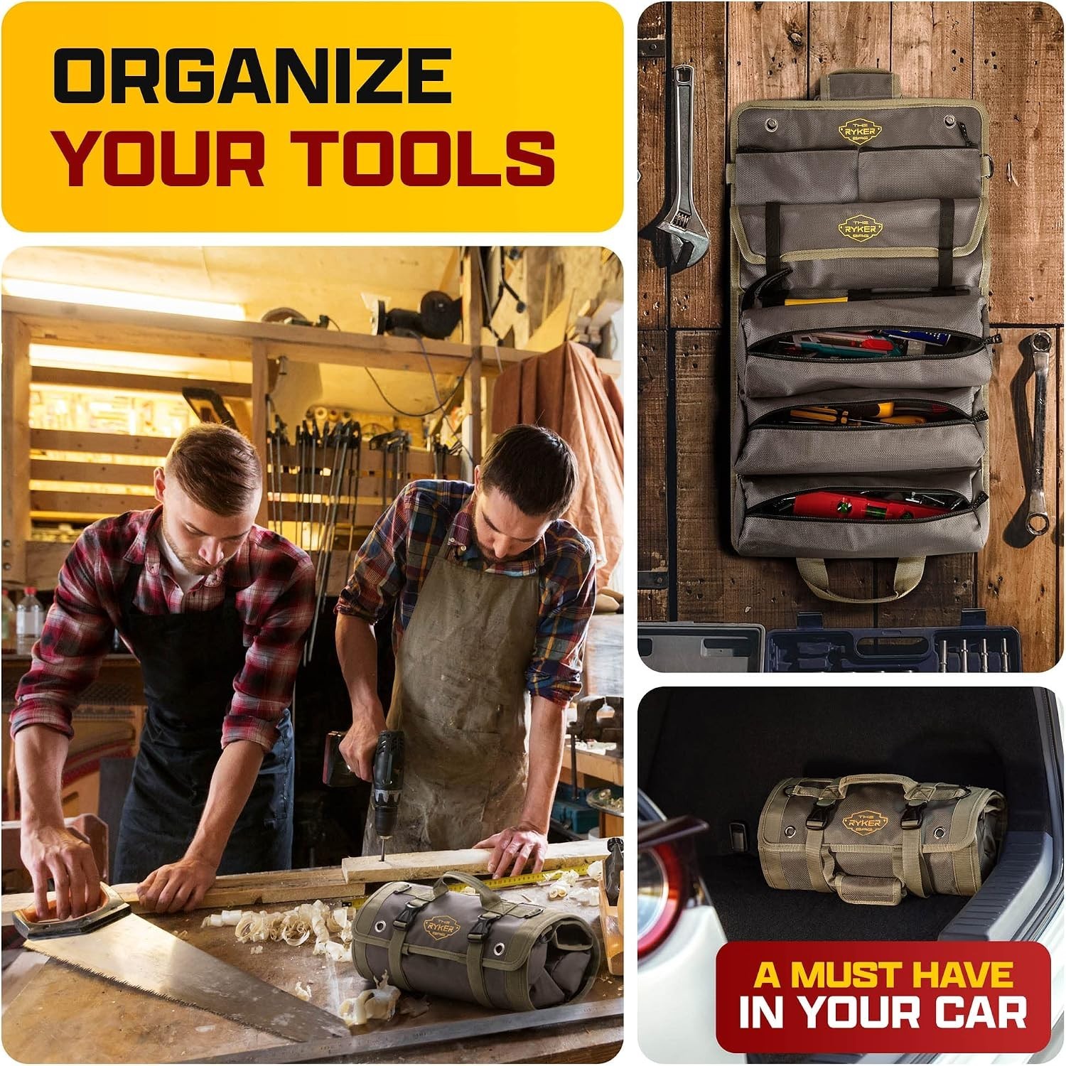 Foldable Tool Bag with Wrench Holder – Rugged Canvas Design