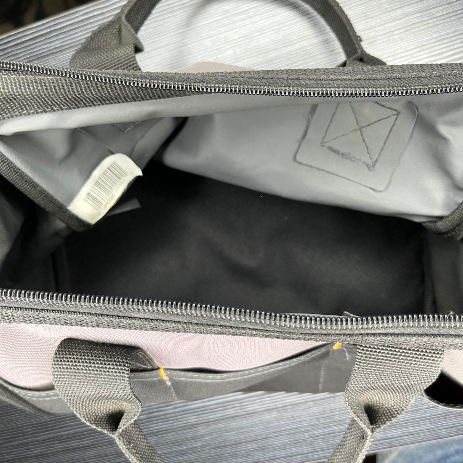 Workforce Tool Bag 13in Black Gray Canvas Zippered Soft Side Multi Pocket Bag
