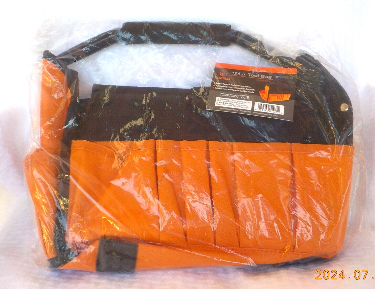 Torelli Tool Bag Collapsible 12.5 inch 14 pockets Tubular Steel Padded Handle