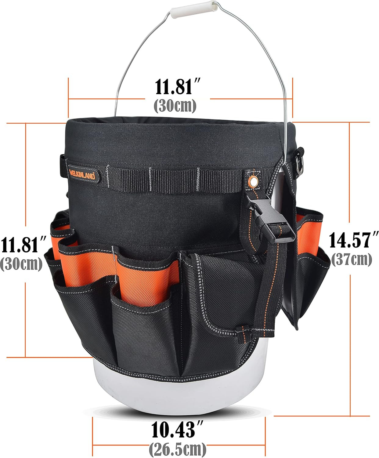 5 Gallon Bucket Tool Organizer, 47-Pocket 15L Bucket Tool Bag | Heavy-Duty Bucke