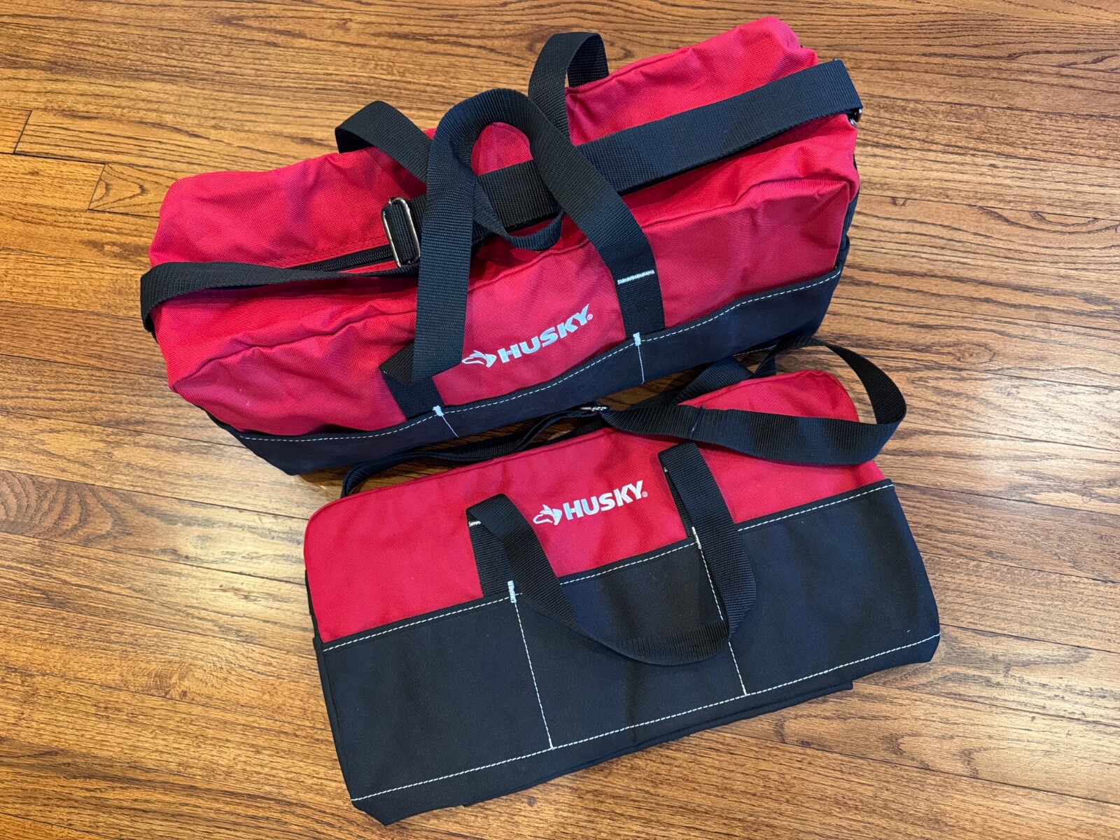 2 NWOT Husky Water Resistant 10 Pocket Tool Bags 20″ x 6″ x 9″ Buyer gets both