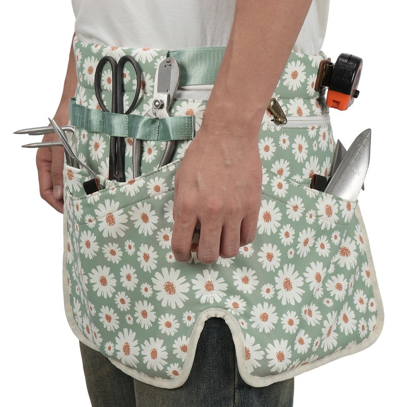 Tourbon Nylon Half Apron Florist Garden Tools Organizer for Household Gardening
