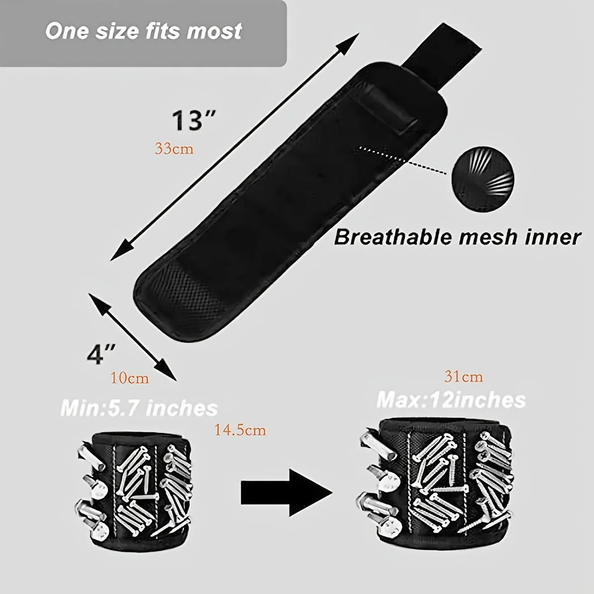 1 pc Magnetic Tool Wristband Strong Magnetic Nail Holder Band