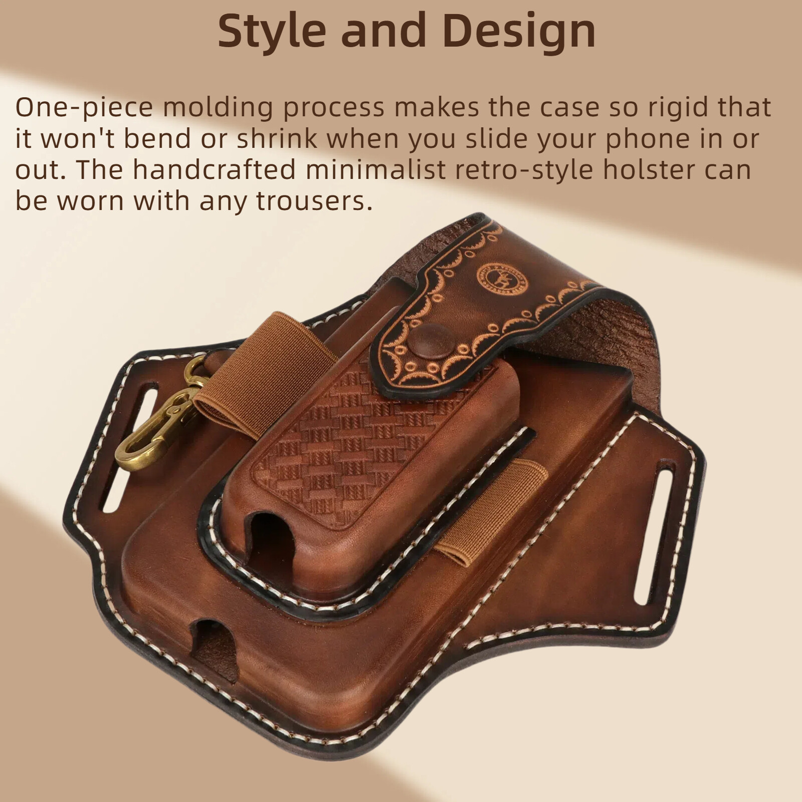 Tourbon Leather EDC Multitool Carry Sheath Belt Holster Pen Pouch Phone Case