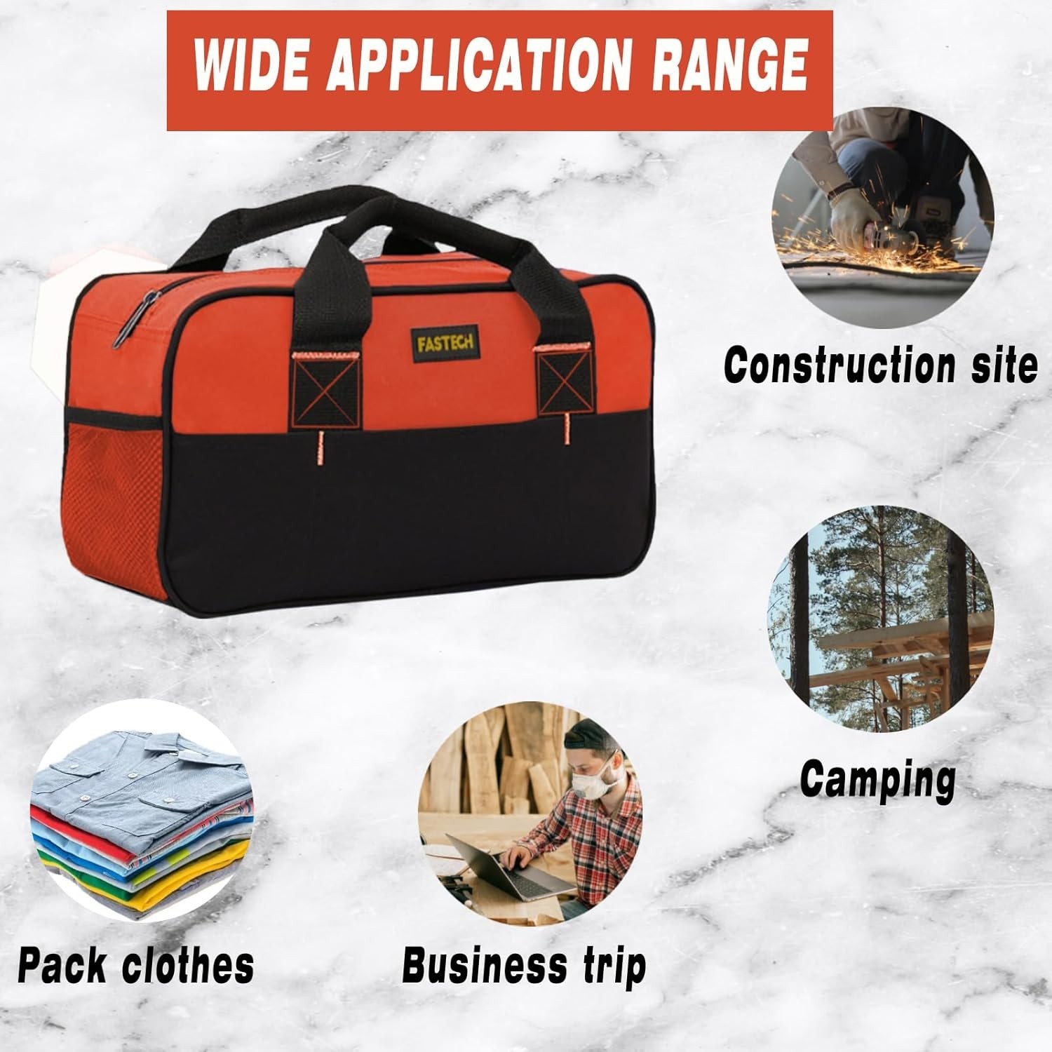 Orange 14-Inch Waterproof Tool Storage Bag – Essential for DIY and Professionals