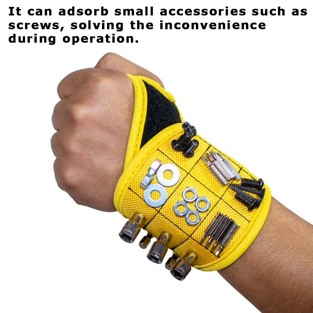 Premium Quality Stable Easy to Use Thumb-Wrapped Magnetic Tool Storage Wristband
