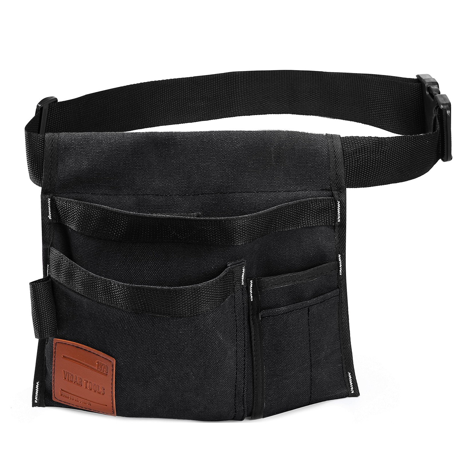 VIDAR TOOLS 6-Pocket Single Side Tool Belt 11.4*9.8*0.5inch, Black