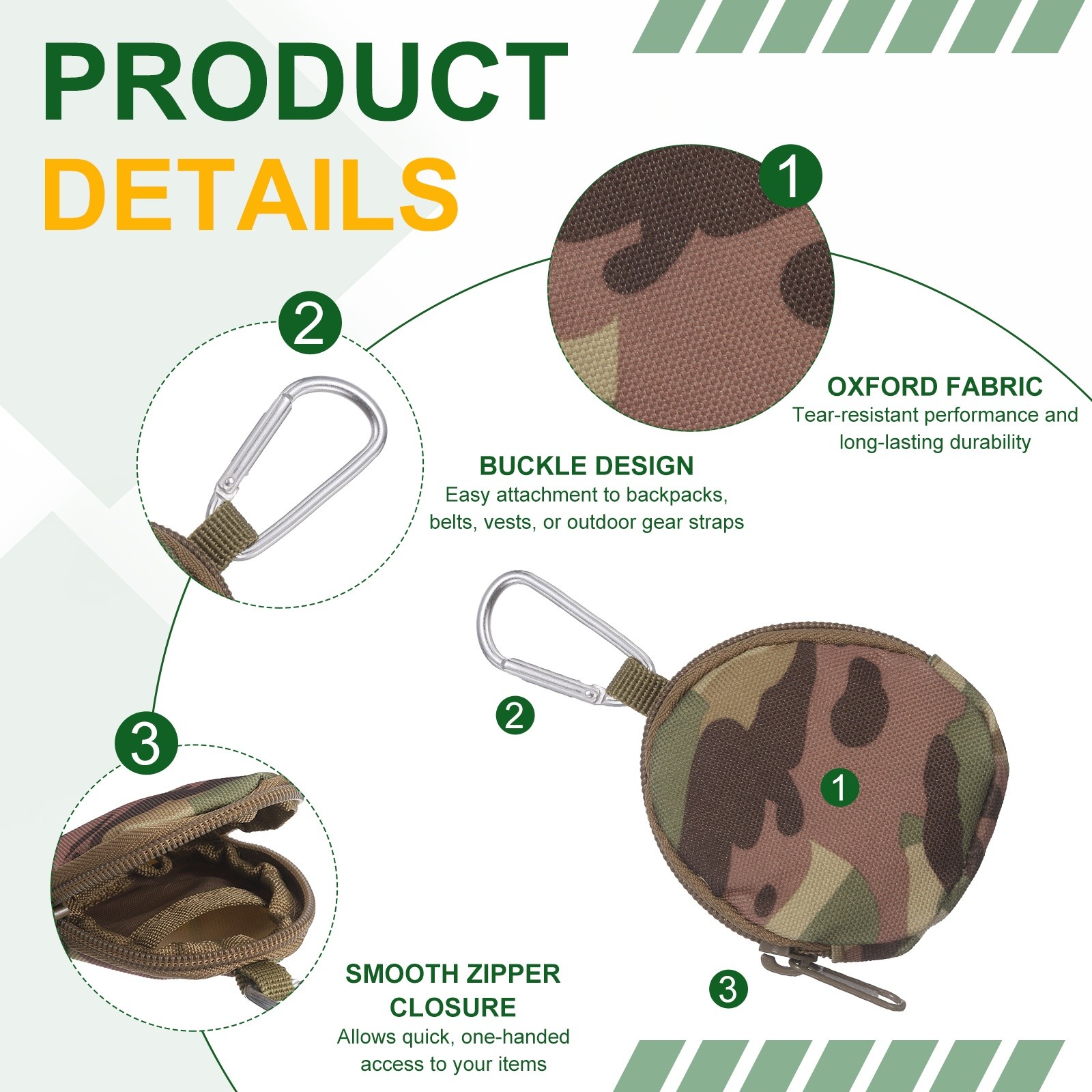 Small Admin Pouch, Mini Pouch Keychain Storage 3.3″x2.6″ & Camouflage & 2Pcs