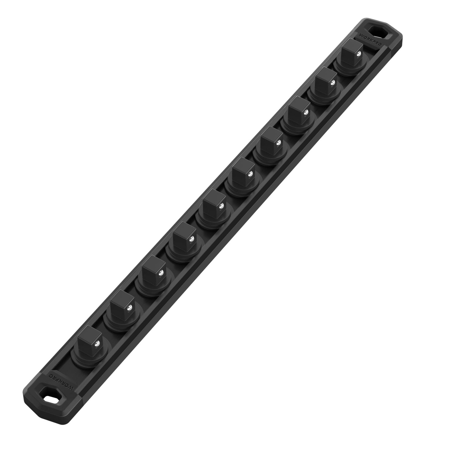 WORKPRO Magnetic Socket Organizer, 3/8-Inch Drive Aluminum 3/8″ DR, Black