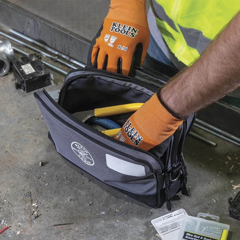 Water-Resistant Tool Pouch with D-Rings – 12”L x 7”H for Easy Access