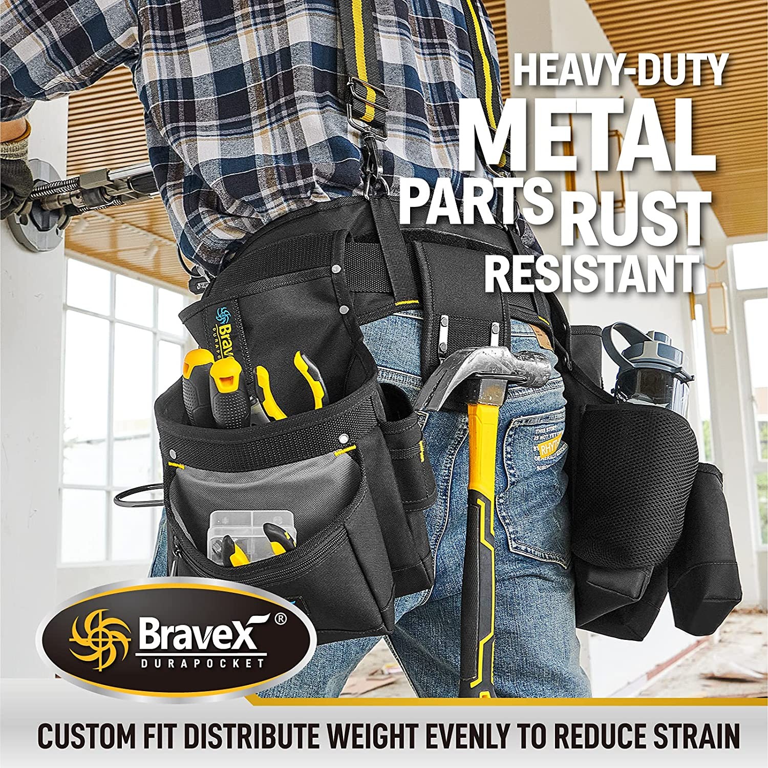 Tool Pouch Tool Belt with Suspenders Electrician Tool Belts Carpenter for men