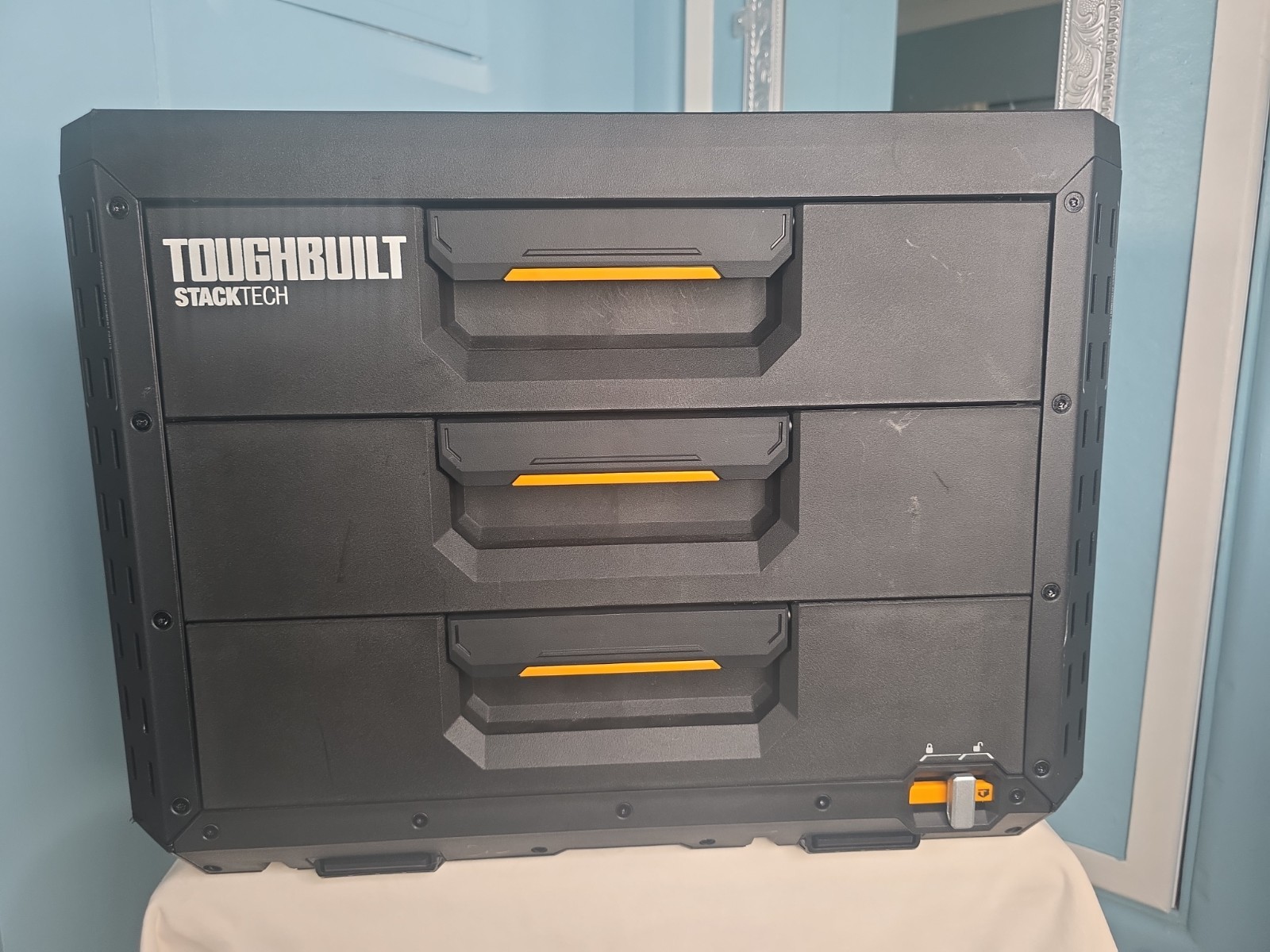 ToughBuilt StackTech 3-Drawer Tool Box, Durable Plastic Storage Organizer, Black