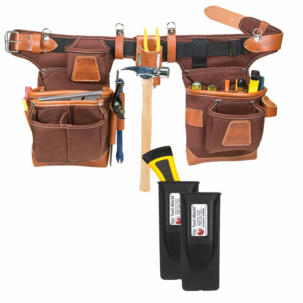 Occidental Leather 9855 Adjust-to-Fit Fat Lip ToolBelt Bundle w/(2) 2003 Shields
