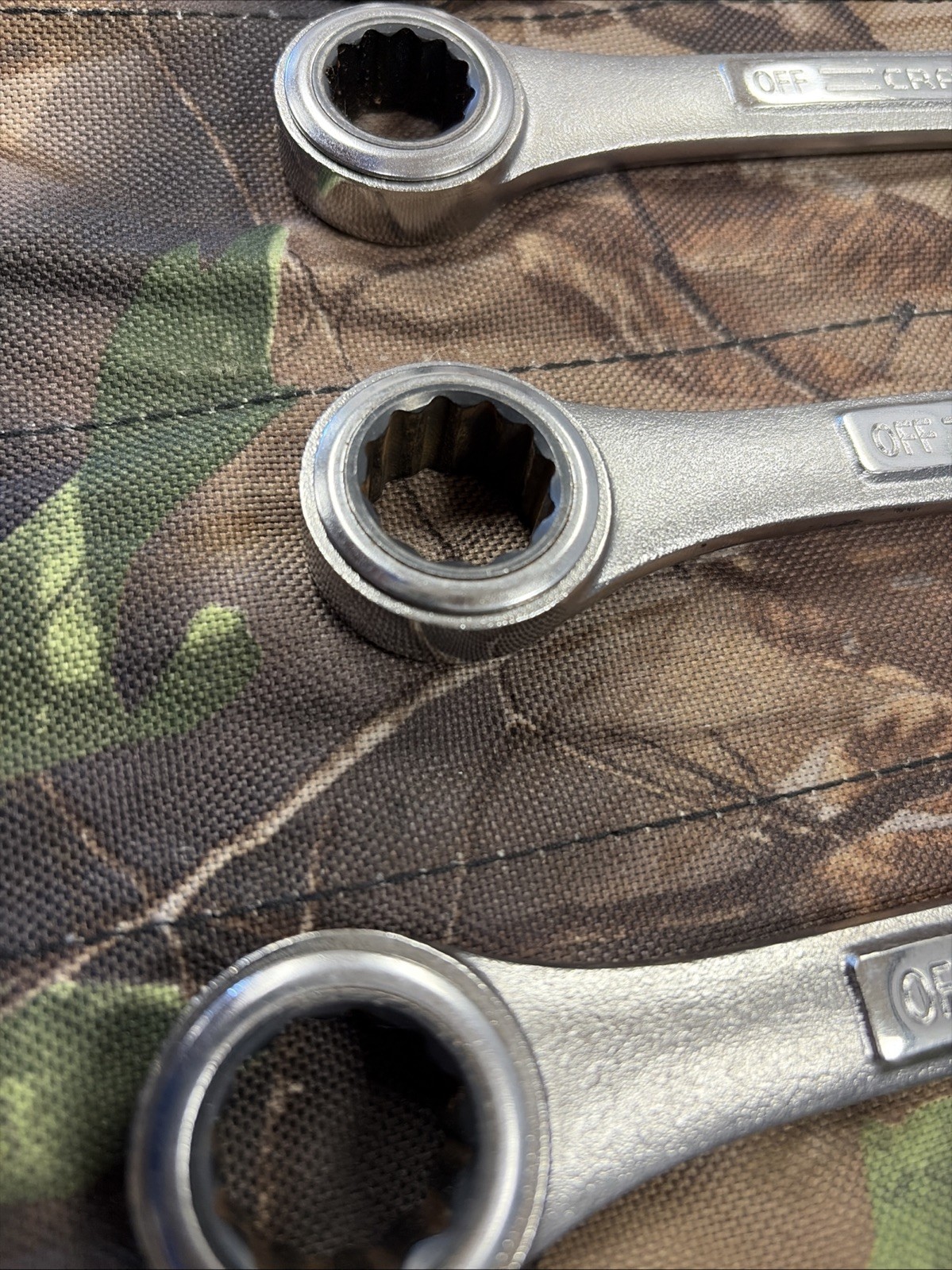 Craftsman Camouflage 14 Ratcheting Wrench USA SAE & MMM Roll-up Pouch # 40988