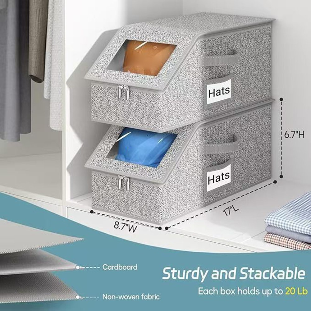 Gray For Baseball Cap Storage Box Hard Shell Zippered Organizer 9.1 x 11.4