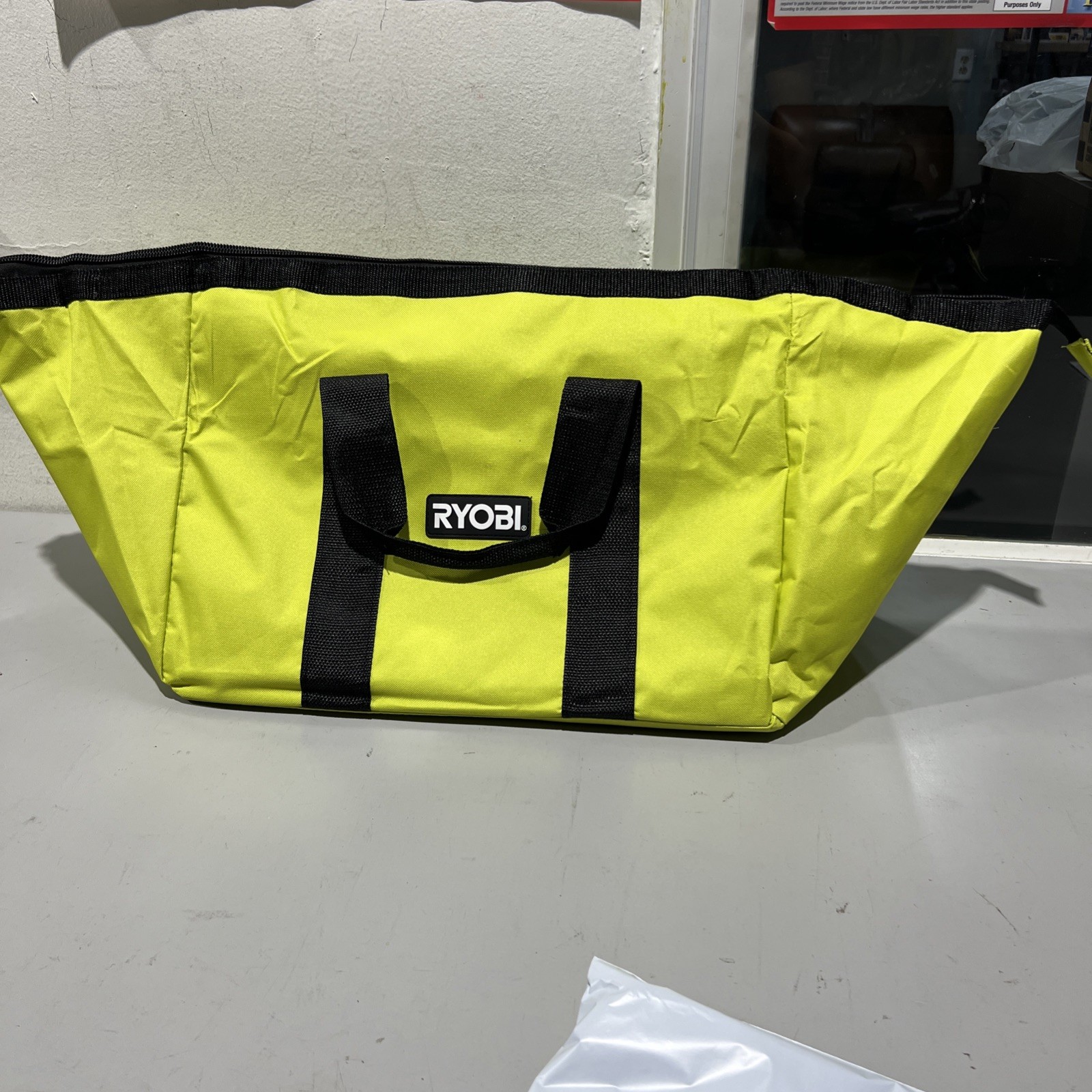 RYOBI Contractor Canvas Tool Bag Large Green Black Soft Side 903209044 NEW