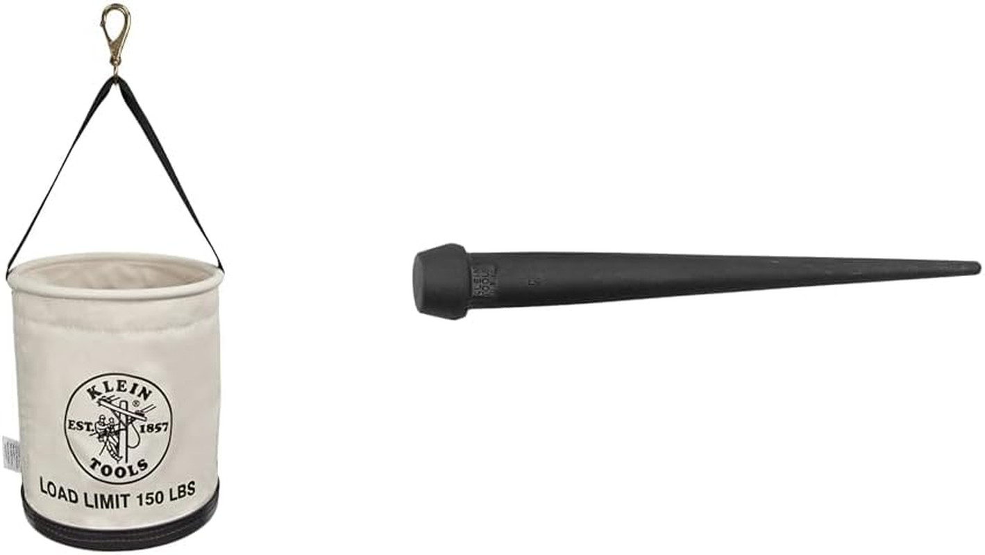 Durable Canvas Tool Bucket with Drain Holes & Heavy-Duty Bull Pin