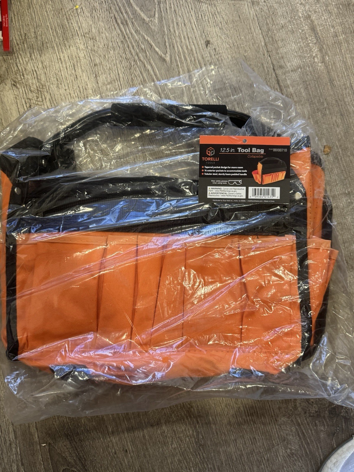 NEW Torelli 12.5” Tool Bag Collapsible Orange 14 Exterior Pockets Padded Handle