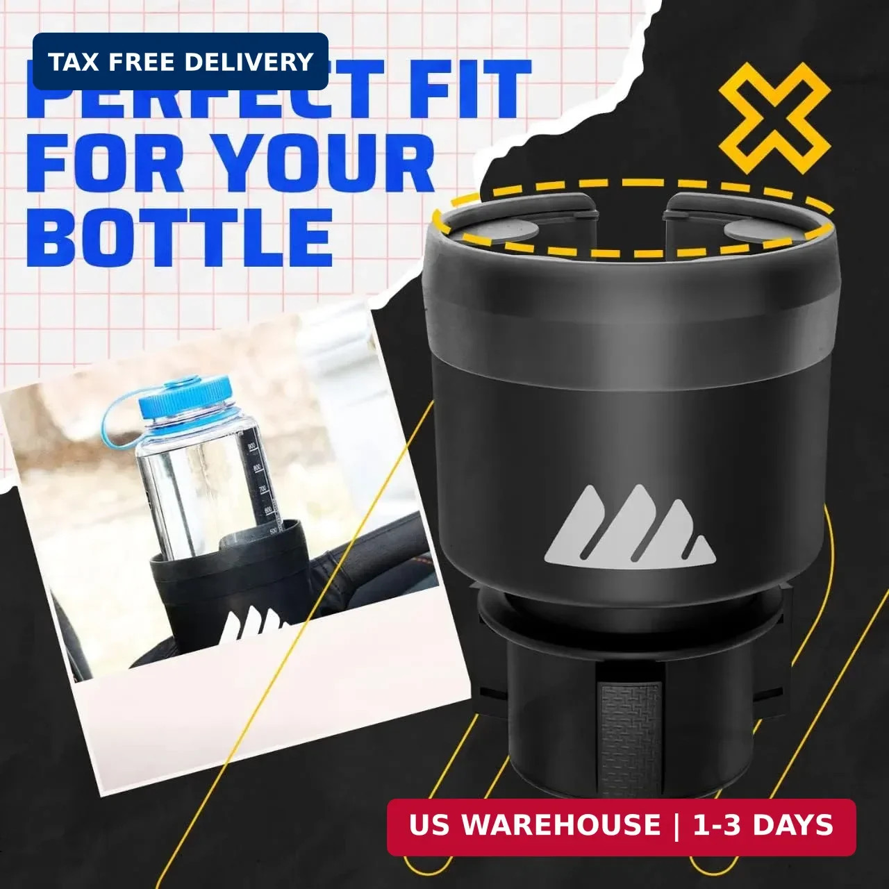 Hydro Expander – Car Cup Holder Expander Organizer with Adjustable Base