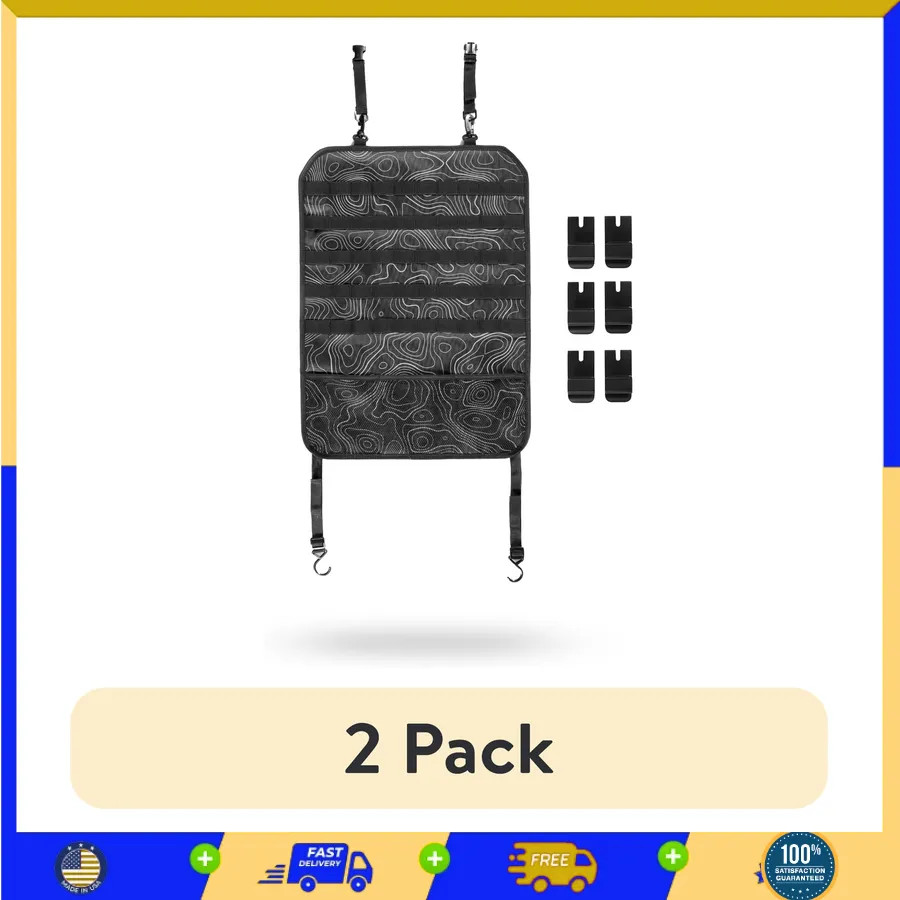 2 Pack Auto Drive MOLLE Car Backseat Organizer Universal Fit AZ534005