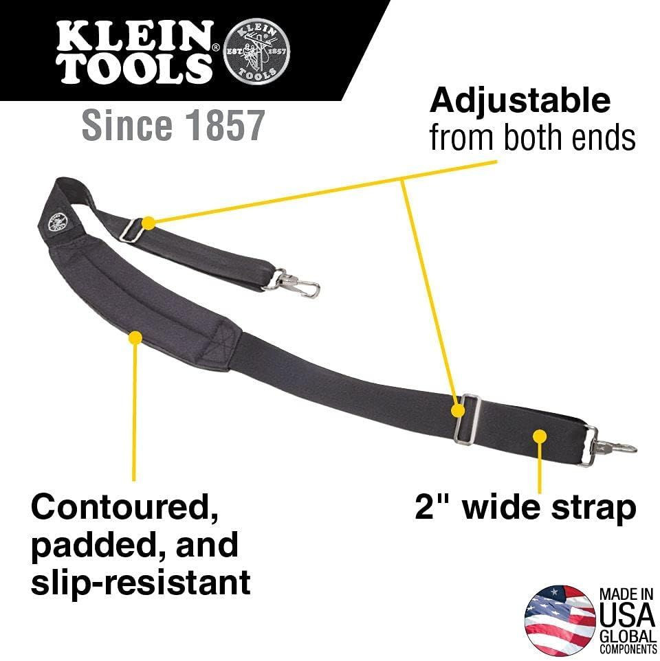 Klein Tools 58889 Padded Adjustable Shoulder Strap, 37 to Small, Black