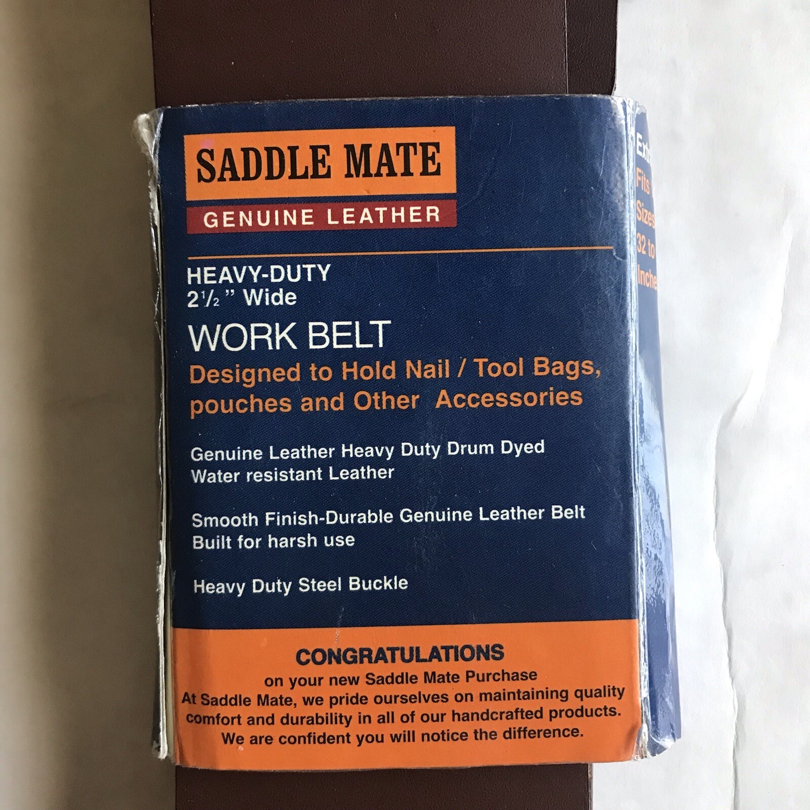 Saddle Mate Leather Utility Tool Work Belt Extra Large Waist Size 32-46 NEW