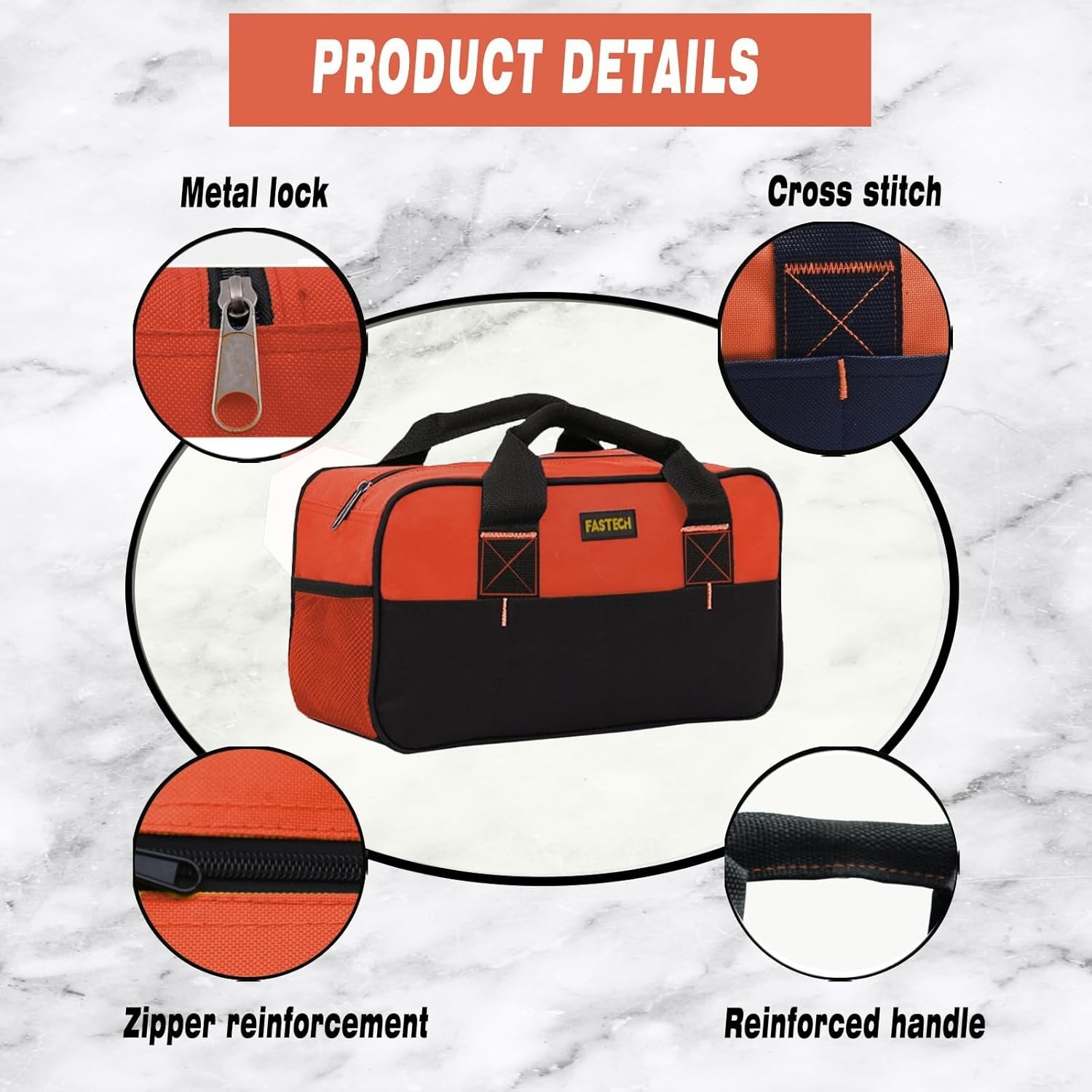Orange 14-Inch Waterproof Tool Storage Bag – Essential for DIY and Professionals