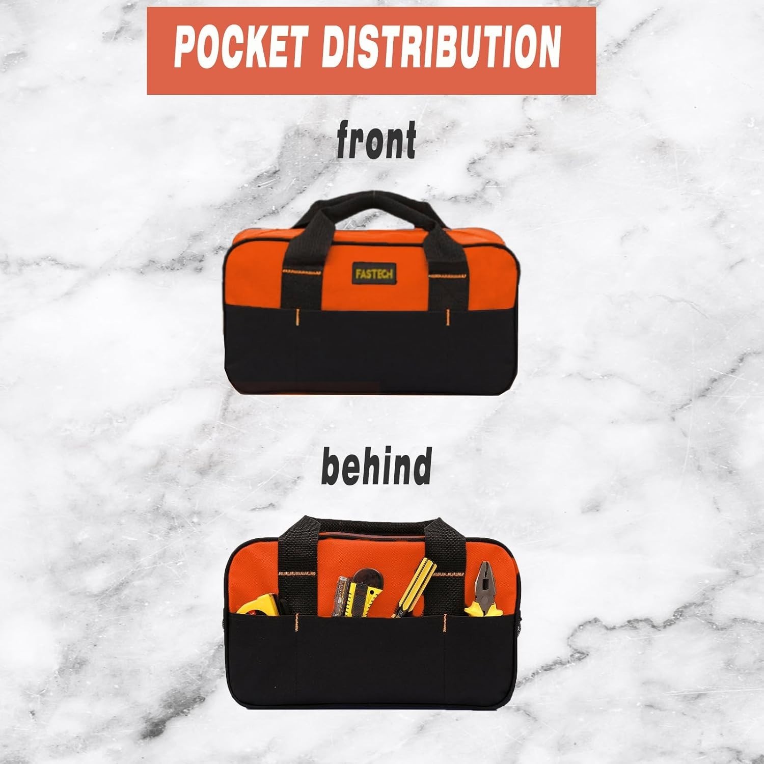 Orange 14-Inch Waterproof Tool Storage Bag – Essential for DIY and Professionals