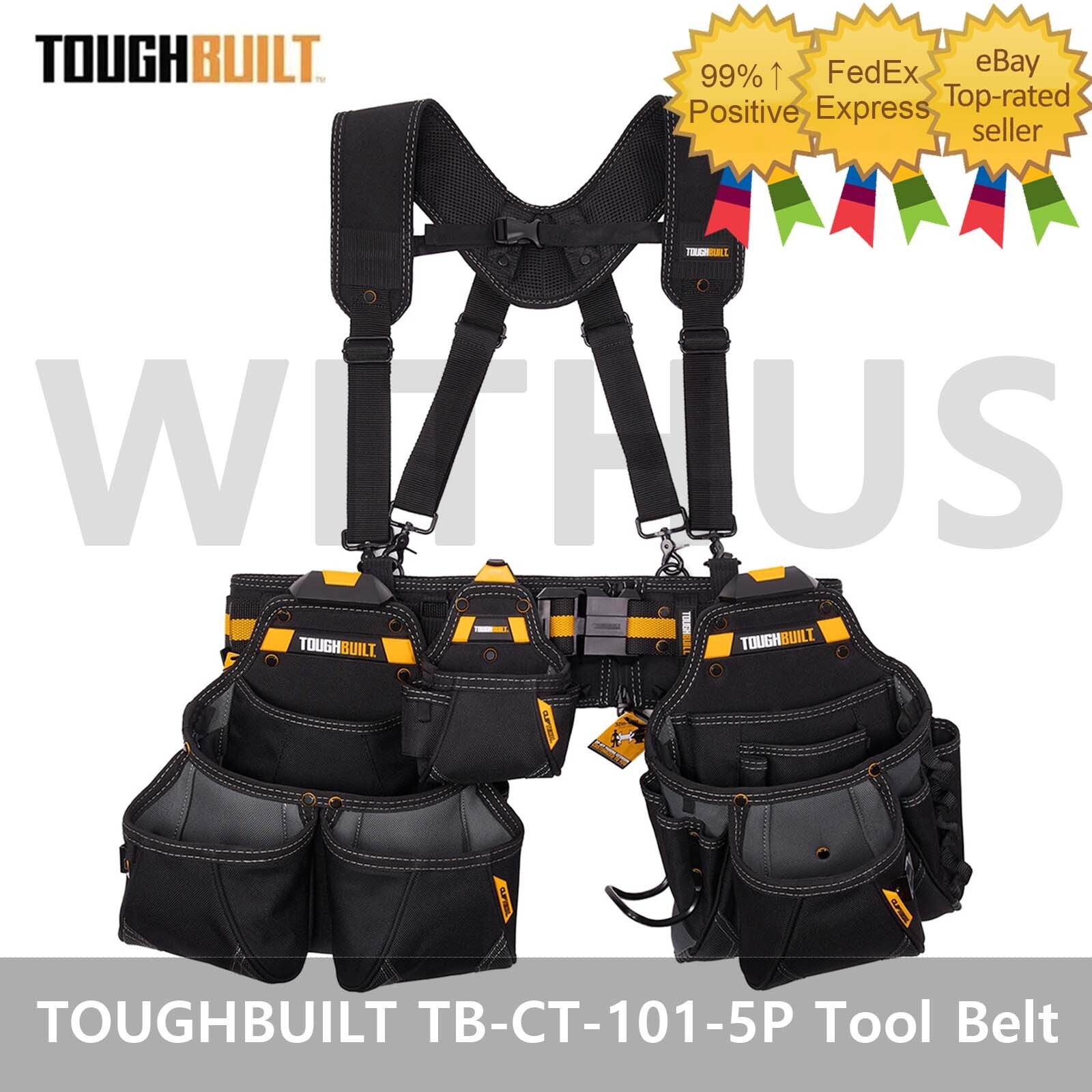 TOUGHBUILT TB-CT-101-5P 5pc Tool Belt Set Pro Contractor Rig Set