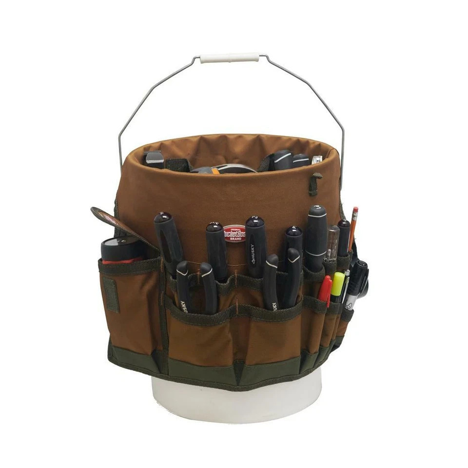 bucket tool organizer bag garden 30 pocket 5 gallon assorted storage work home