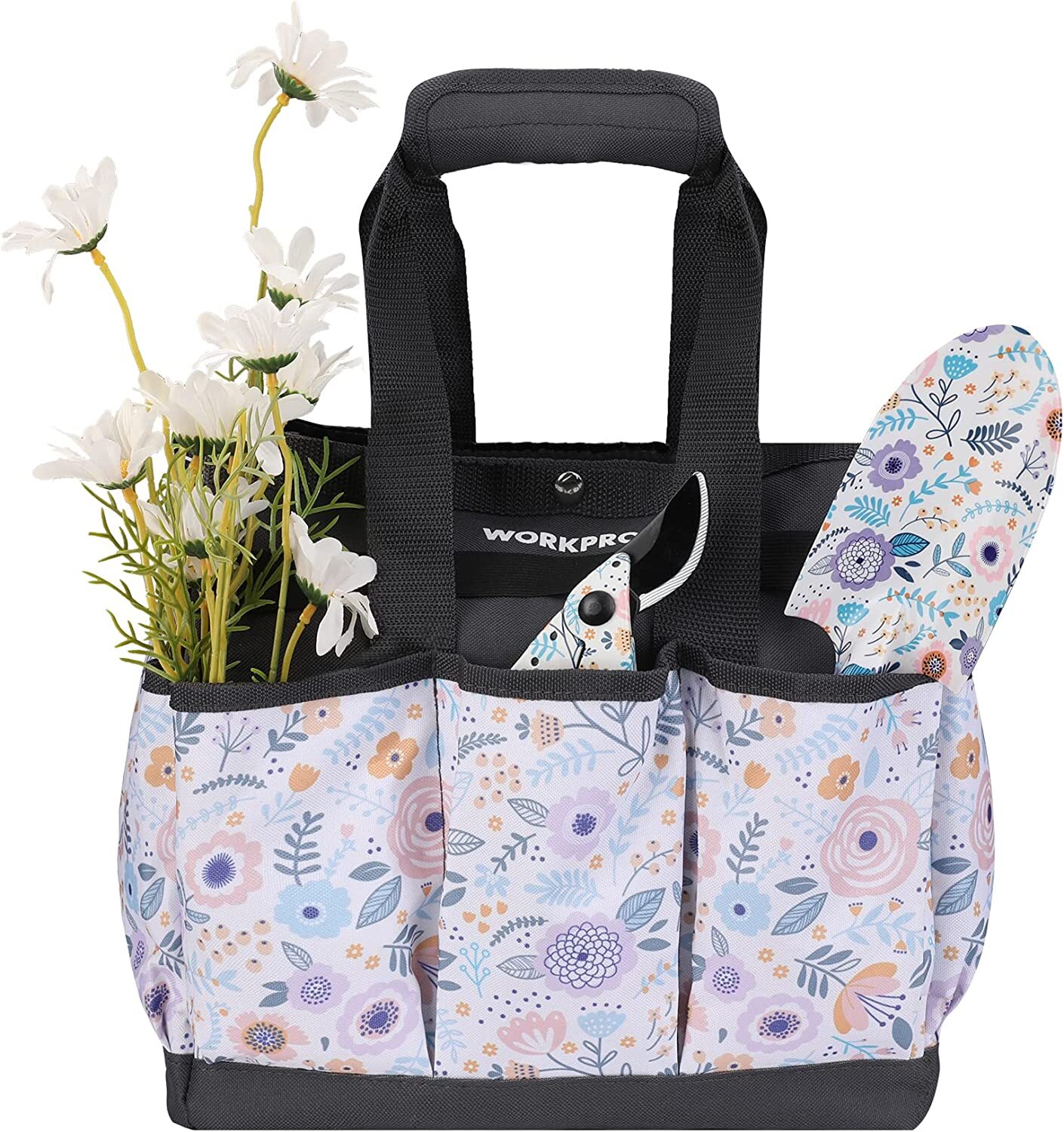 WORKPRO Garden Tool Bag 9 Pockets Heavy Duty Oxford Tool Bag(Tools NOT Included)
