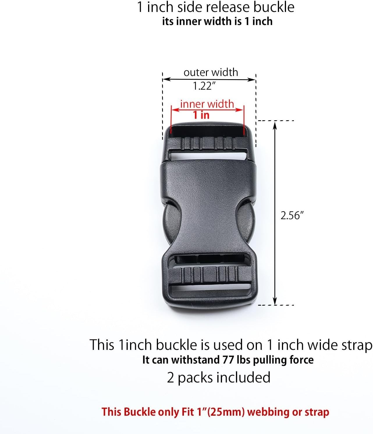 1 Inch Quick Release Plastic Buckles – Strong, Easy-to-Use strap Fasteners