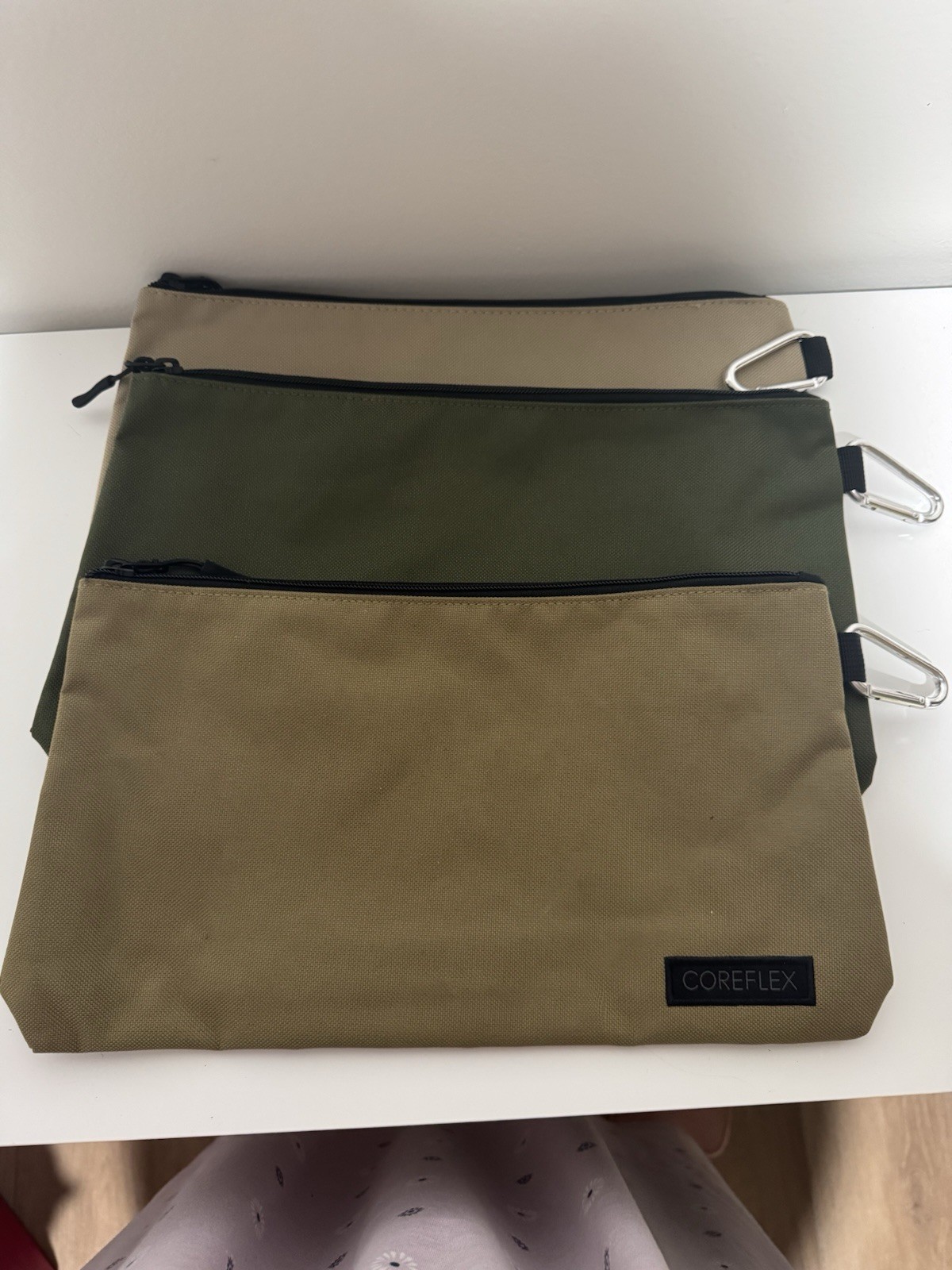 Coreflex 3 Pack Tool Pouch Zipper Bag, Small Tool Bag, Multipurpose Storage