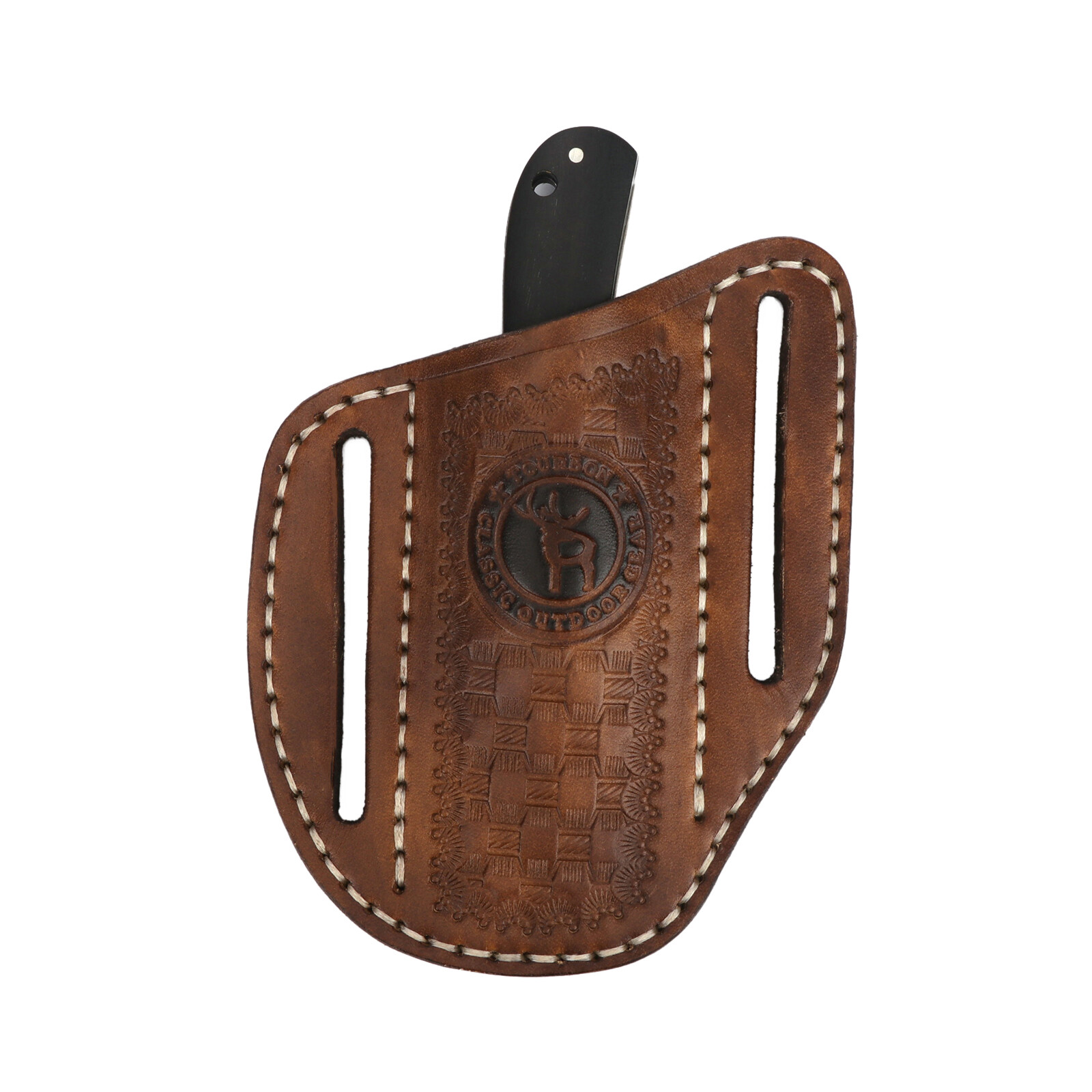 TOURBON Leather Knife Sheath Belt Carry Pouch EDC Folding Plier Case Tool Pocket