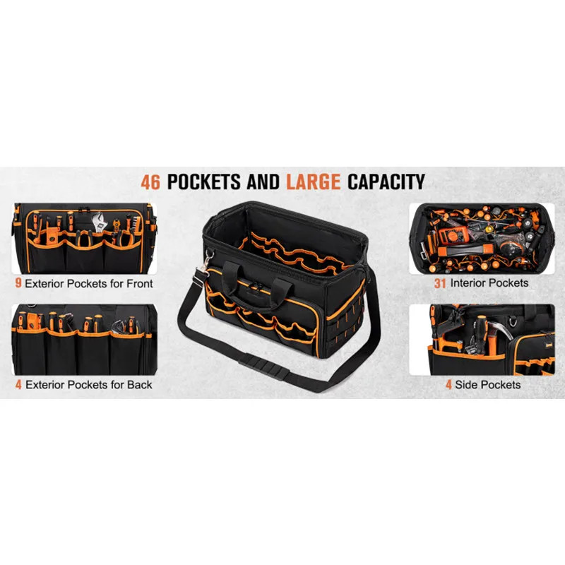 Tool Tote Bag Organizer for Electricians, Heavy Duty Tool Caddy