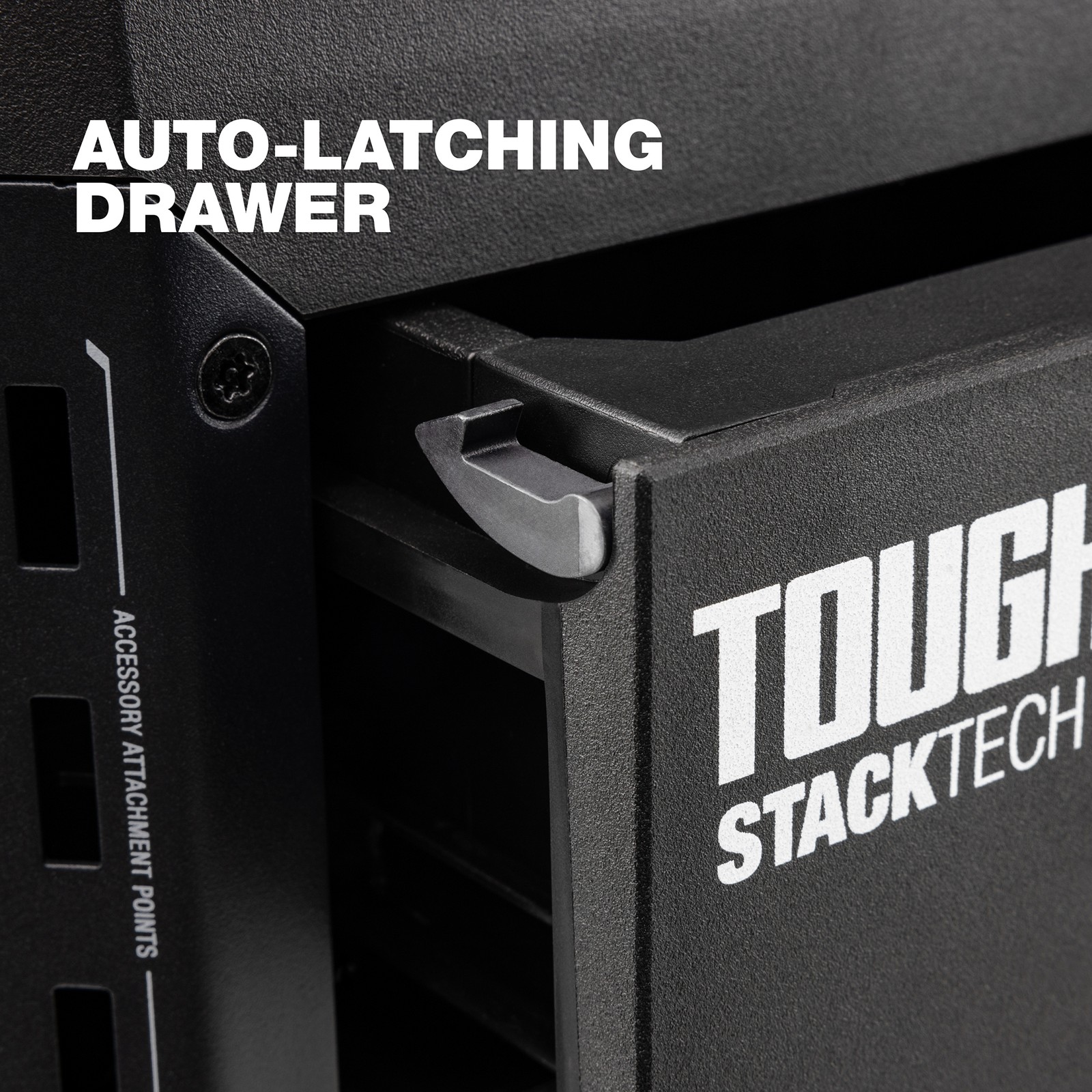 ToughBuilt StackTech 1-Drawer Tool Box, Durable Plastic Storage, Black(Open Box)
