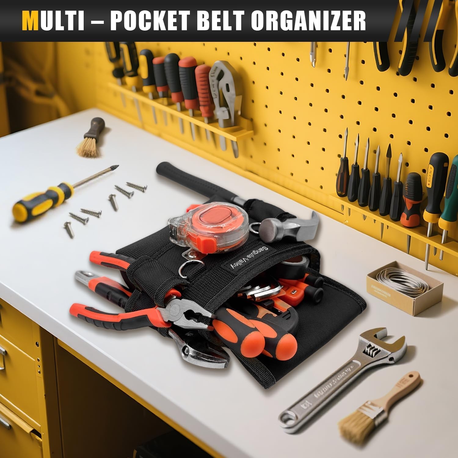 Tool Pouch,Professional Electrician Pouch, Multi-Pocket Belt Organizer,Suitable