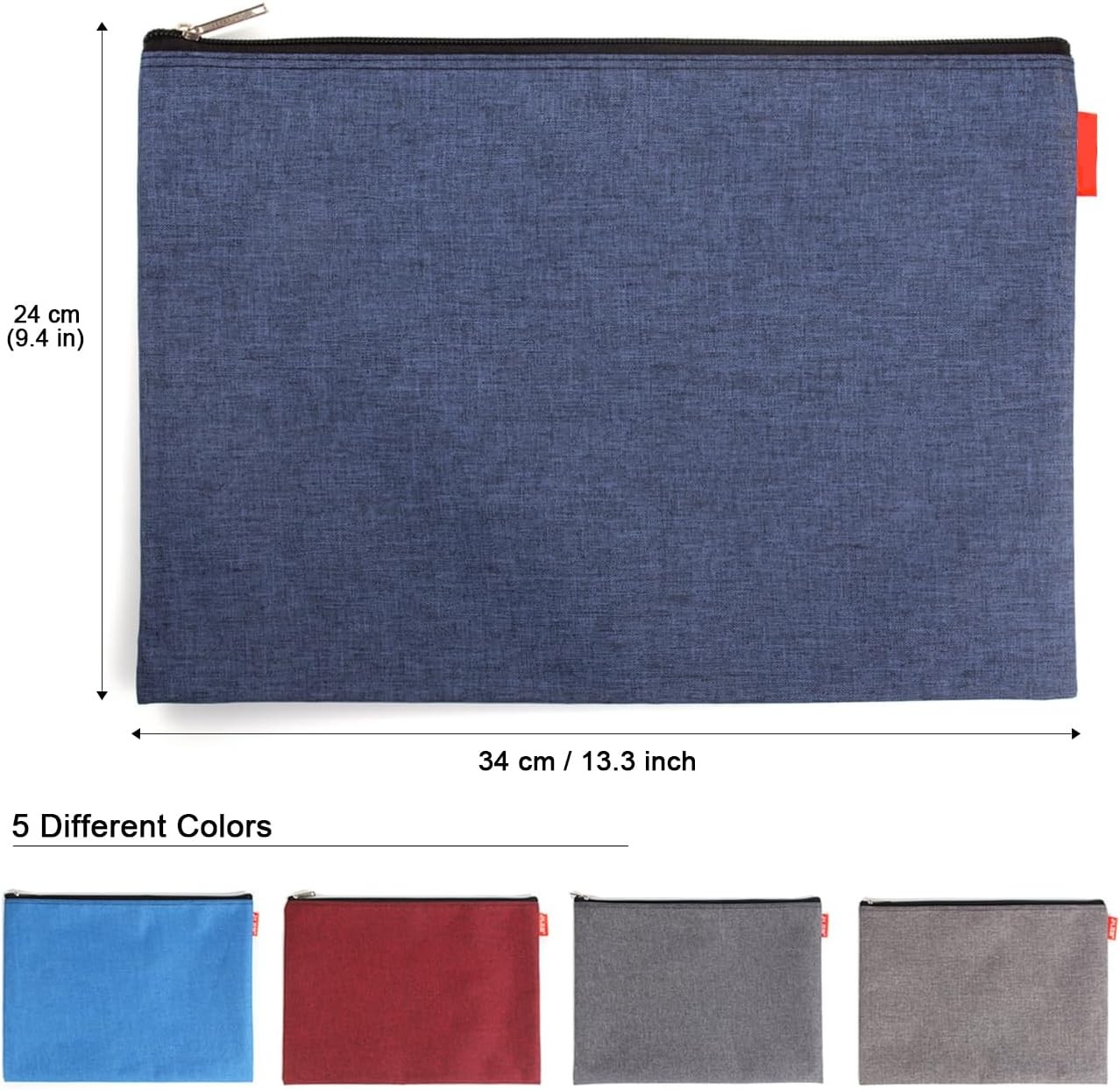 5 Pack Canvas Zipper Tool Bag Set 13.3″ X 9.4″ 14oz Heavy Duty Waterproof Multip