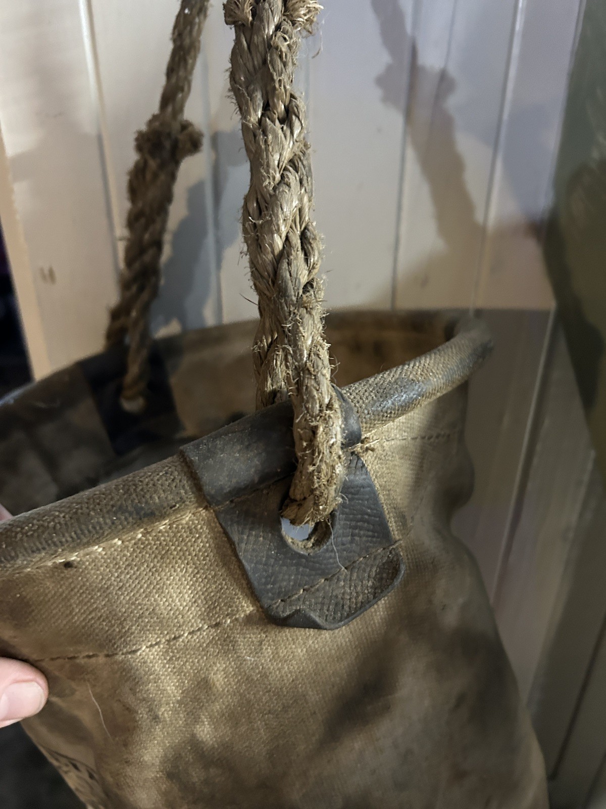 12” original leather brass Klein Tools 1504S swivel bucket Canvas