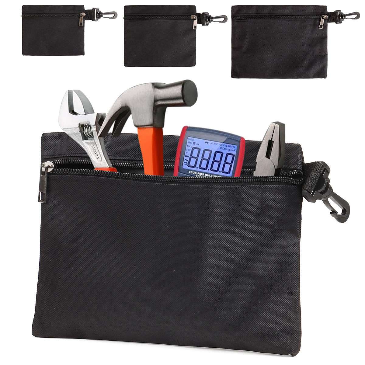 Waterproof Canvas Tool Pouch Bag Zipper Multipurpose Pouch Heavy Duty Organizer