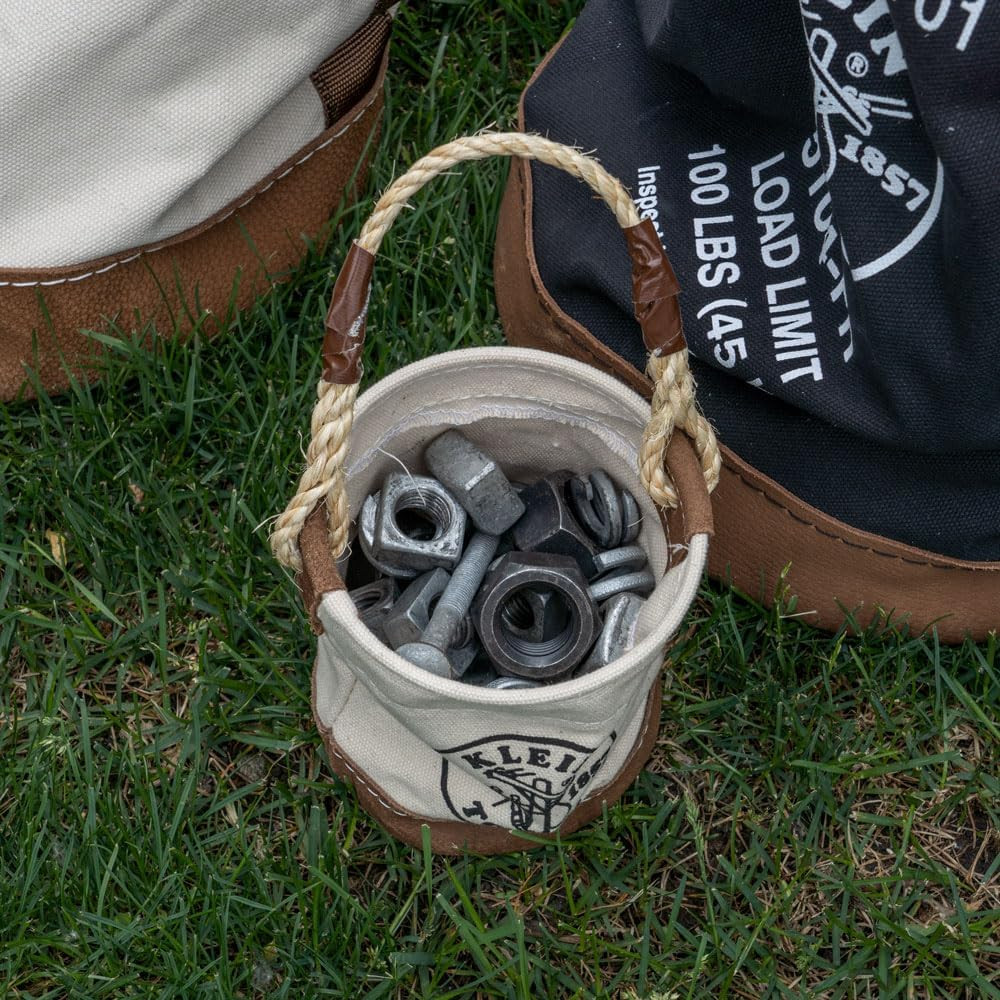 5104MINI Mini Tool Bucket, All-Purpose Tool Bucket with Leather-Bottom, Nuts and