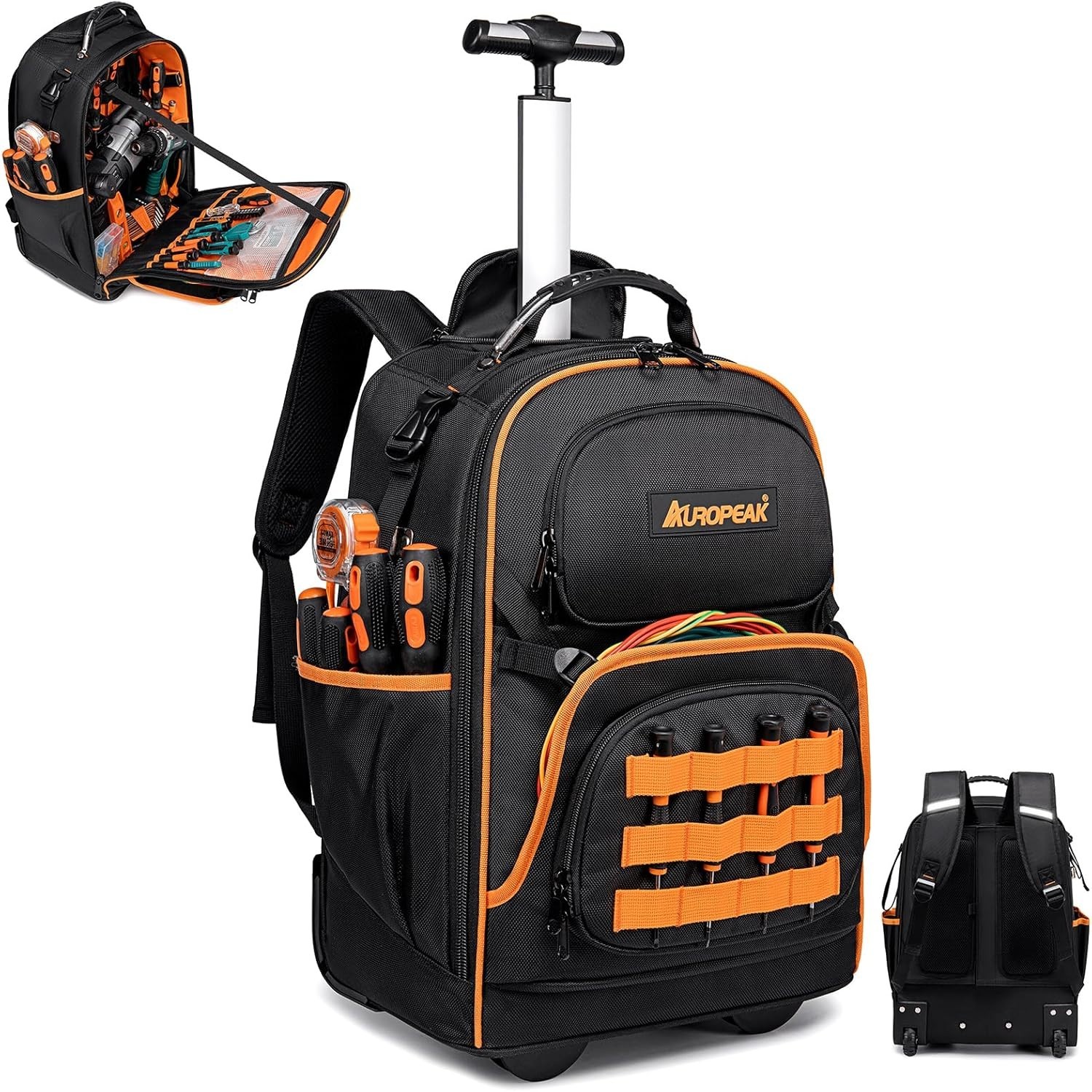 Heavy-Duty Rolling Tool Bag with 47 Pockets – Ideal for Electricians & Mechanics