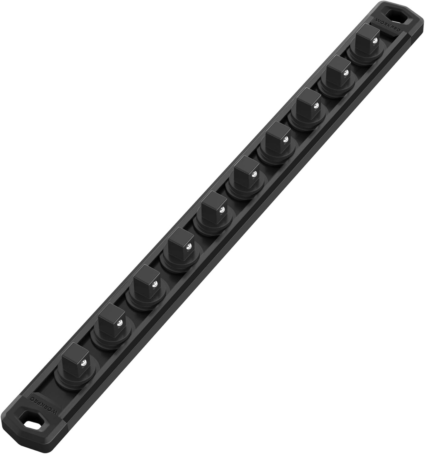 WORKPRO Magnetic Socket Organizer, 3/8-Inch Drive Aluminum 3/8 DR, Black