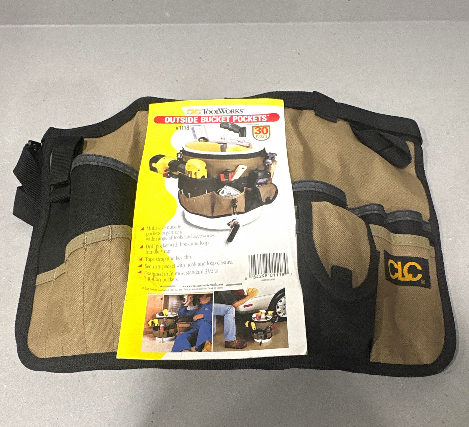 CLC ToolWorks Outside Bucket Pockets 1118 30-Pocket Polyester Brown/Black