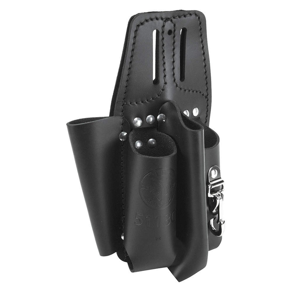 KLEIN TOOLS 5118C Black,Tool Pouch,Leather 36K976