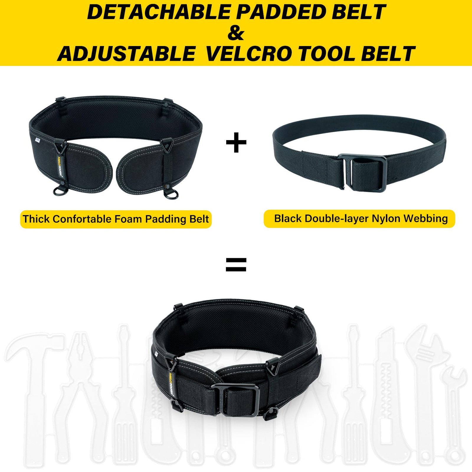 Padded Tool Belt Electrician Men Quick Release Adjustable Waist 3043 Inch