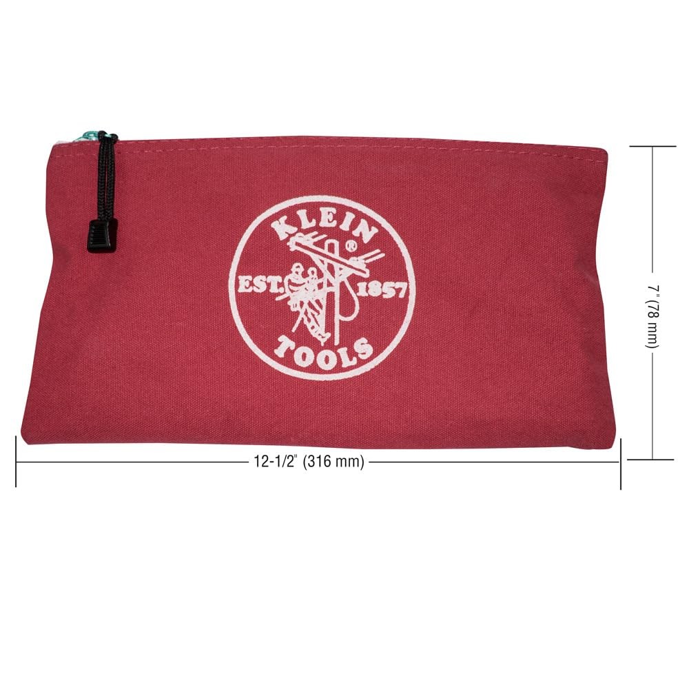 Klein Tools 5141 Zipper Tool Bag, Tool Pouch, Bank Deposit Canvas Utility Bag…
