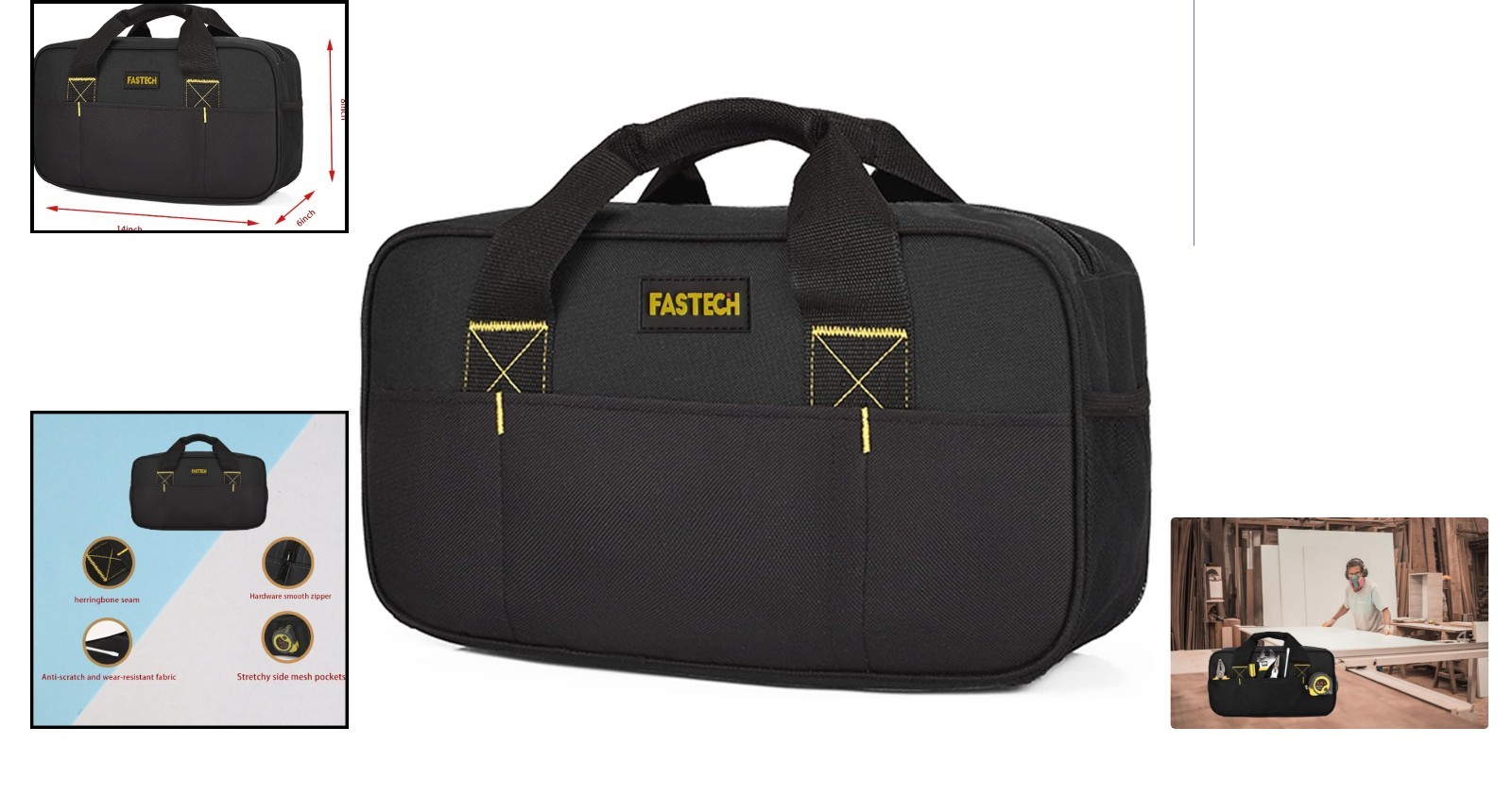 Waterproof 14-Inch Tool Organizer Bag | Ergonomic Handheld Design for Easy Use