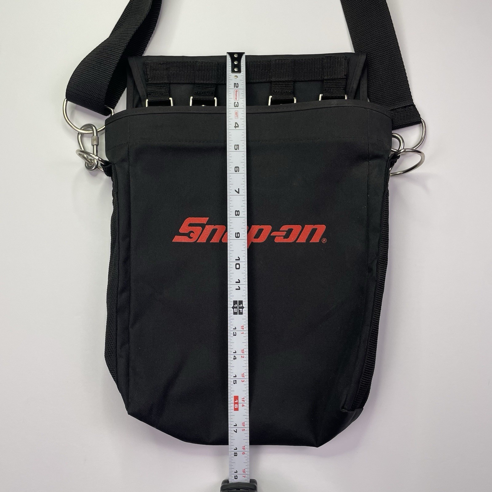 Snap On Tool Bag Pouch Carabiners Adjustable Strap Black