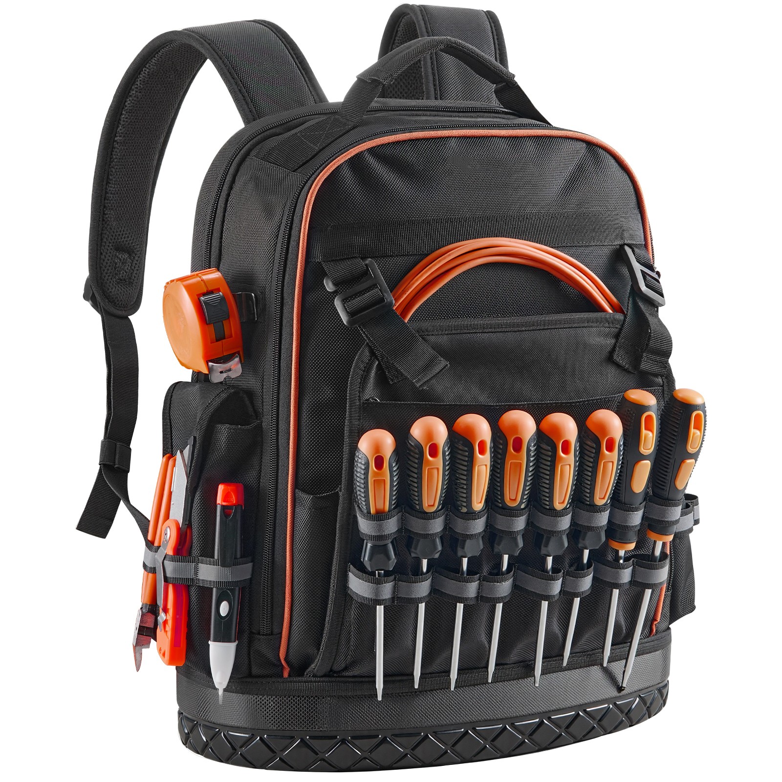 Uimoso Tool Backpack with 64Pockets,Durable Design for Electricians and JobSites
